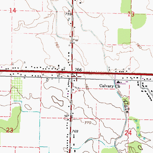 Topographic Map of Clayton Township Police Department, MI