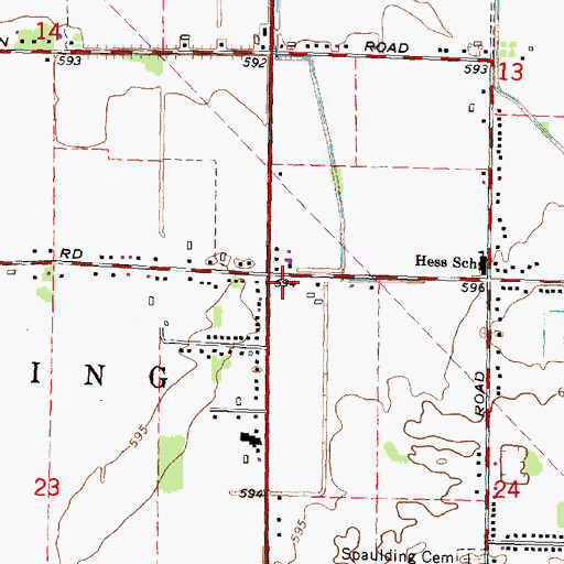 Topographic Map of Spaulding Township Police Department, MI