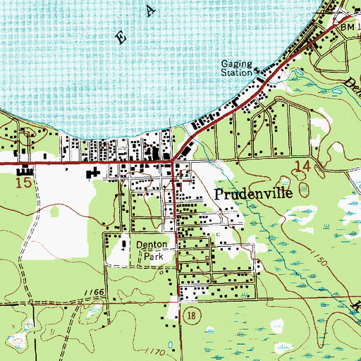 Topographic Map of Denton Township Police Department, MI
