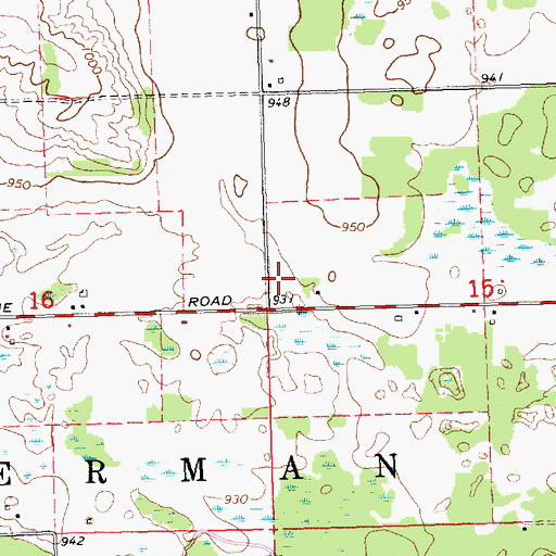 Topographic Map of Sherman Township Marshal's Office, MI