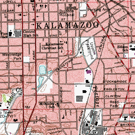 Topographic Map of Kalamazoo Department of Public Safety, MI