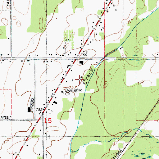 Topographic Map of Pokagon Tribal Police Department, MI