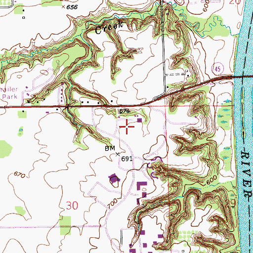 Topographic Map of Grand Valley State University Police Department, MI