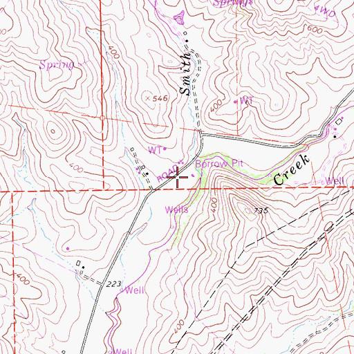 Topographic Map of Smith Creek, CA