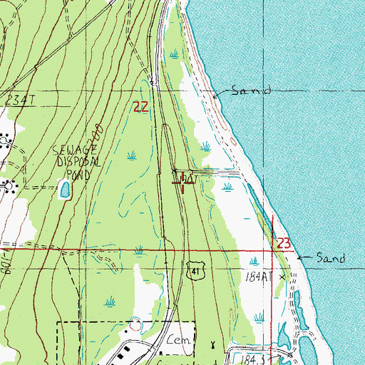 Topographic Map of Keeweenaw Bay Tribal Police Department, MI