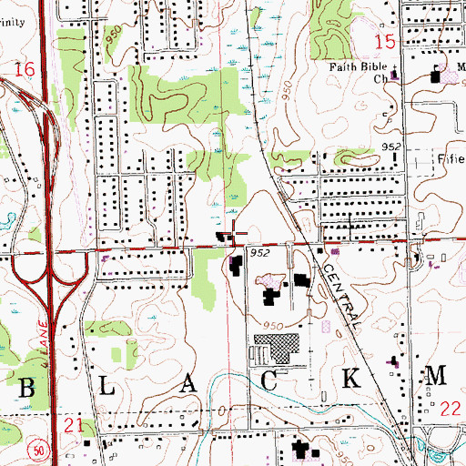 Topographic Map of Blackman Township Department of Public Safety, MI