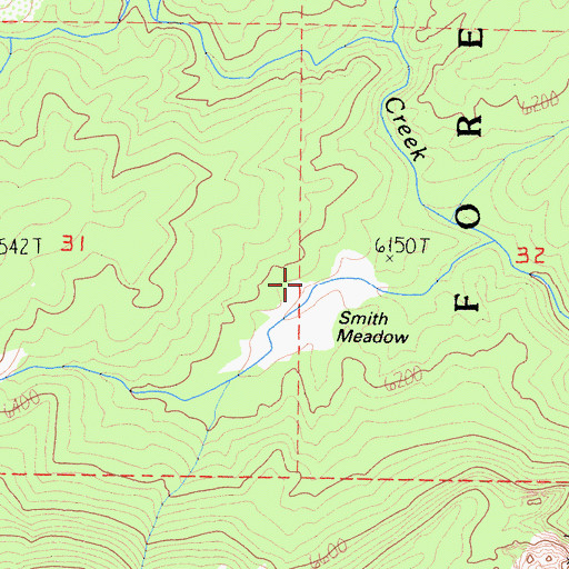 Topographic Map of Smith Meadow, CA