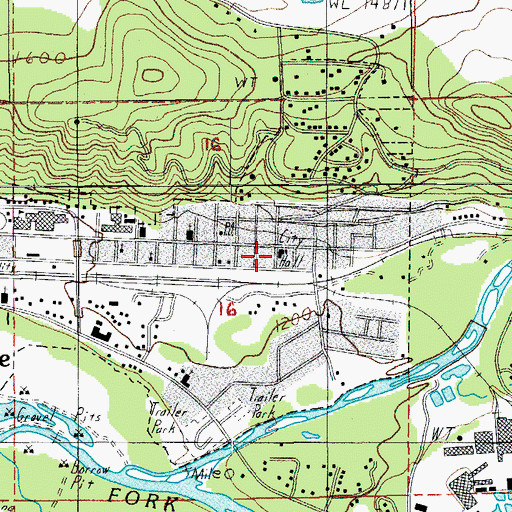Topographic Map of Oakridge Police Department, OR