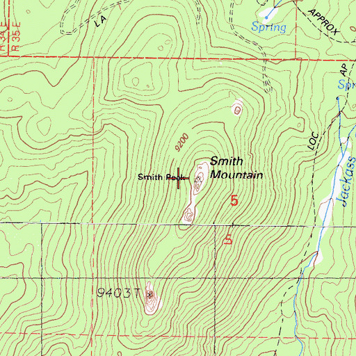 Topographic Map of Smith Mountain, CA