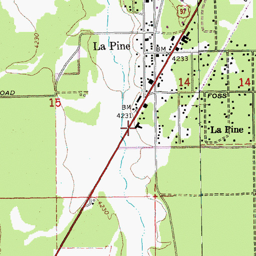 Topographic Map of Deschutes County Sheriff's Office La Pine Substation, OR