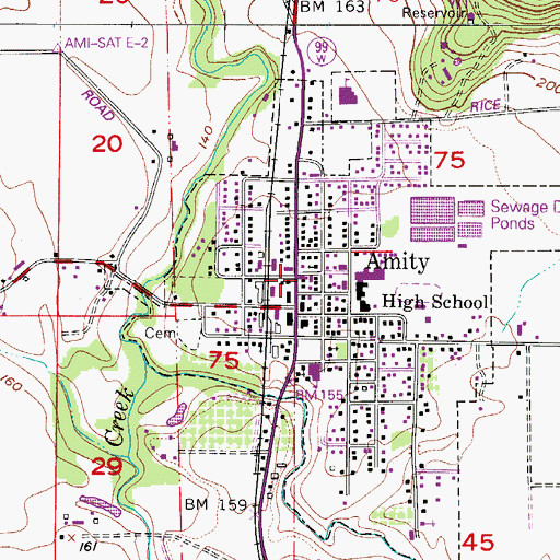 Topographic Map of Amity Police Department, OR