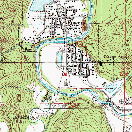 Topographic Map of Powers Police Department, OR