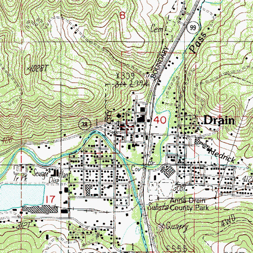 Topographic Map of Douglas County Sheriff's Office Drain Substation, OR