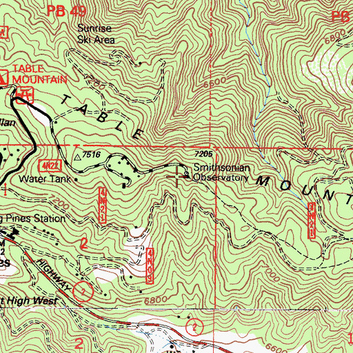 Topographic Map of Smithsonian Observatory, CA