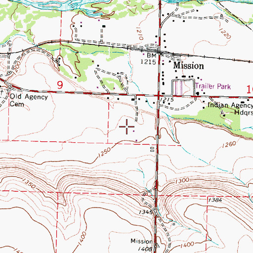 Topographic Map of Umatilla Indian Police Department, OR
