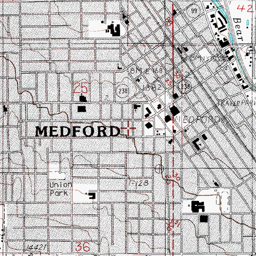 Topographic Map of Jackson County Sheriff's Office, OR