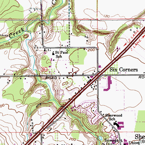 Topographic Map of Sherwood Police Department, OR