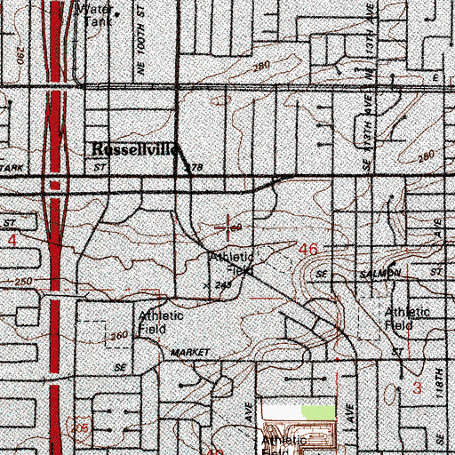 Topographic Map of Portland City Police East Precinct, OR
