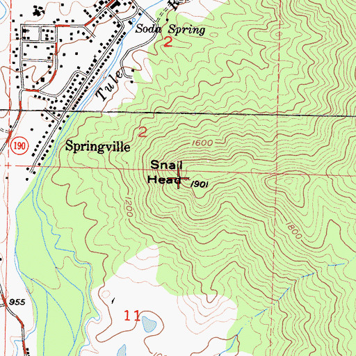Topographic Map of Snail Head, CA