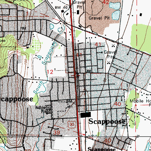 Topographic Map of Scappoose Police Department, OR