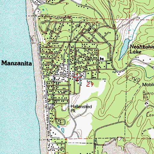 Topographic Map of Manzanita Police Department, OR
