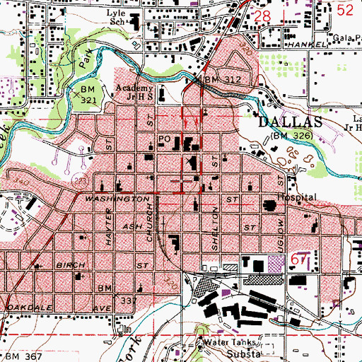 Topographic Map of Dallas Police Department, OR