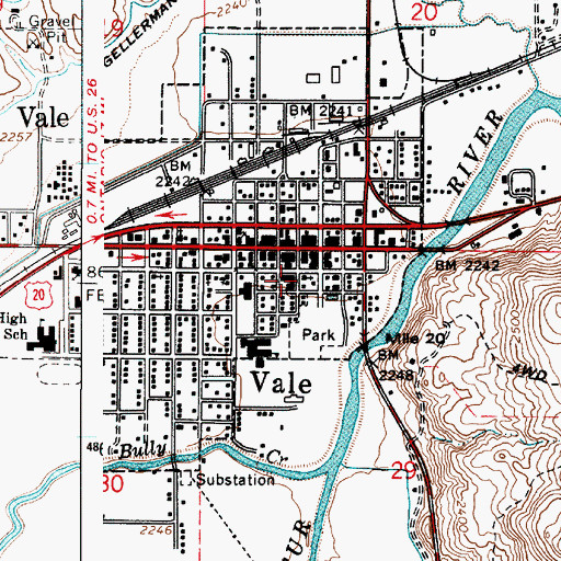 Topographic Map of Malheur County Sheriff's Office, OR