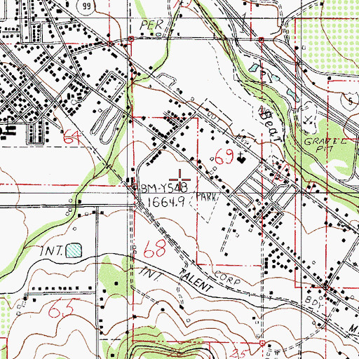 Topographic Map of Talent Police Department, OR