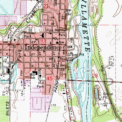 Topographic Map of Independence Police Department, OR