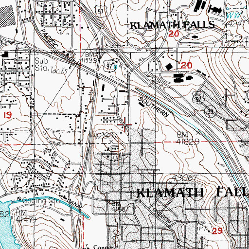Topographic Map of Oregon State Police Department Klamath Falls, OR