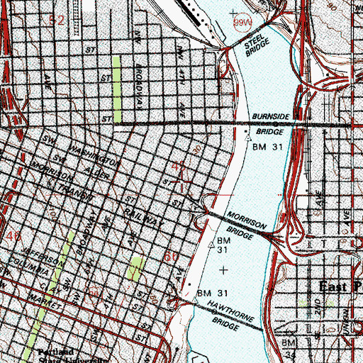 Topographic Map of Bureau of Land Management Oregon State Field Office, OR