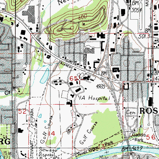 Topographic Map of Bureau of Land Management Roseburg Field Office, OR