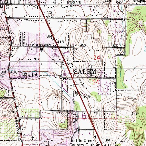 Topographic Map of Bureau of Land Management Salem District Office, OR