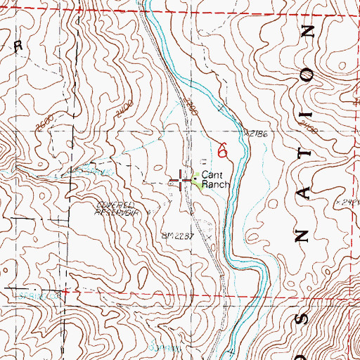 Topographic Map of National Park Service John Day Fossil Beds National Monument Ranger Station, OR