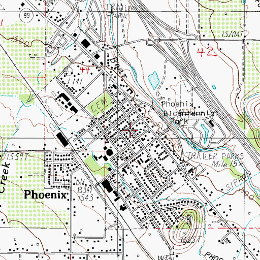 Topographic Map of Phoenix Police Department, OR