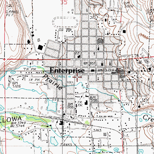 Topographic Map of Enterprise Police Department, OR