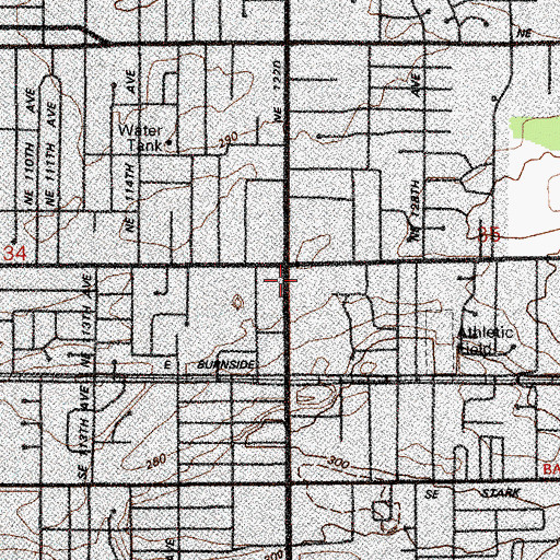 Topographic Map of Multnomah County Sheriff's Office, OR