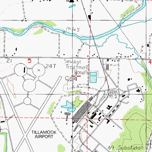 Topographic Map of Tillamook County Sheriff's Office, OR