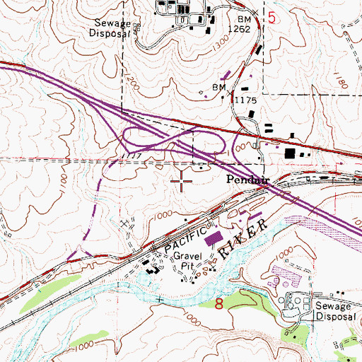 Topographic Map of Umatilla County Sheriff's Office Pendleton, OR