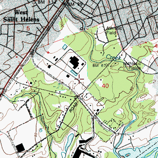 Topographic Map of Columbia County Sheriff's Office, OR