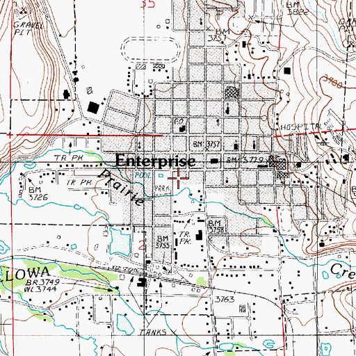 Topographic Map of Wallowa County Sheriff's Office, OR