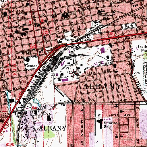 Topographic Map of Albany Police Department, OR