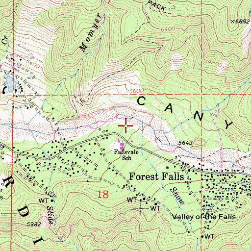 Topographic Map of Snow Creek, CA