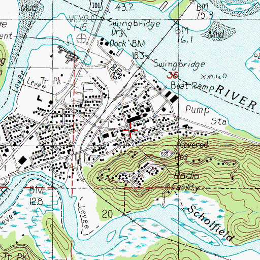 Topographic Map of Reedsport Police Department, OR