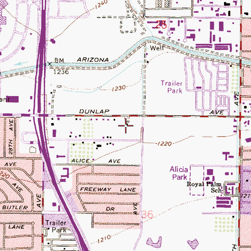 Topographic Map of Cave Creek, AZ