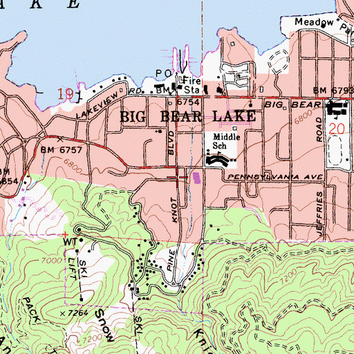 Topographic Map of Snow Point Canyon, CA