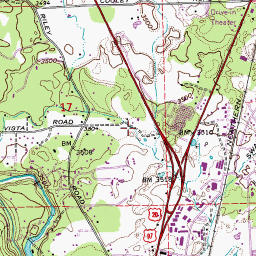 Topographic Map of Deschutes County Sheriff's Office Bend, OR