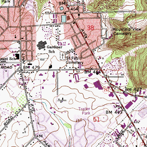 Topographic Map of Oregon City Police Department, OR