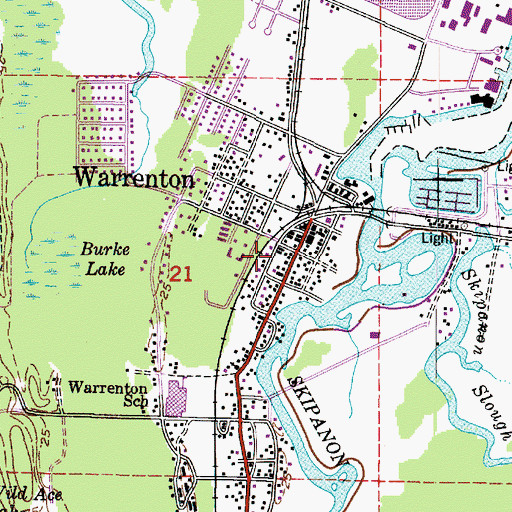 Topographic Map of Warrenton Police Department, OR