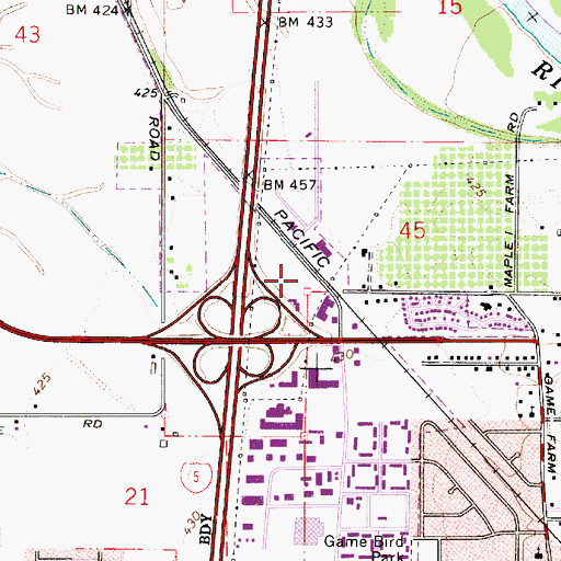 Topographic Map of Oregon State Police Department Springfield, OR